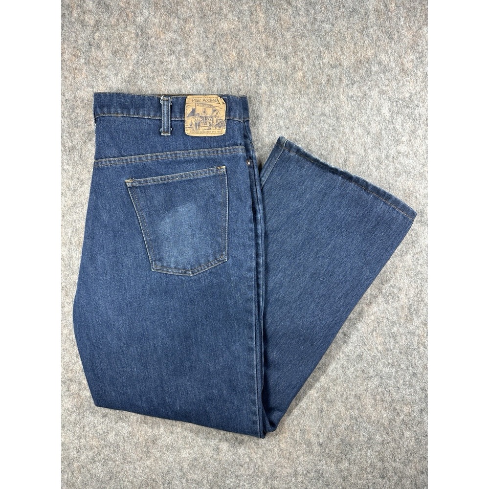 Vintage 70s 80s JCPenny Plain Pockets Mens Straight Leg Jeans 40x30 Rigid Denim